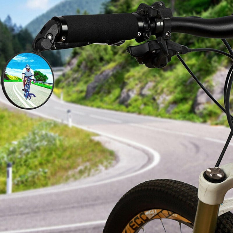 Adjustable 360 Degree Folding Bike Bar End Mirror for Mountain and Road Bicycles Black - Image 5