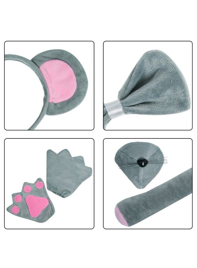 Dxhycc Kids Mouse Costume Mouse Ears Headband Nose Bow Tie Tail Paws Tutu Skirt Animal Fancy Costume Kit Halloween Cosplay Party Accessories  - Image 5