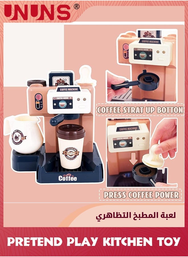 UNUNS - Pretend Play Kitchen Toy With Sound Light,Play Food Set For Toddles Kids,41 Pcs Realistic Shopping Set Coffee Machine And Cashier,Role Play For Ages 3 Years And Up Boys Girls - Image 1