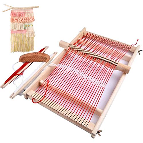 MIKIMIQI Wooden Multi-Craft Weaving Loom Large Frame 9.85 x 15.75 x 1.3inches to Handcraft for Kids - Image 1
