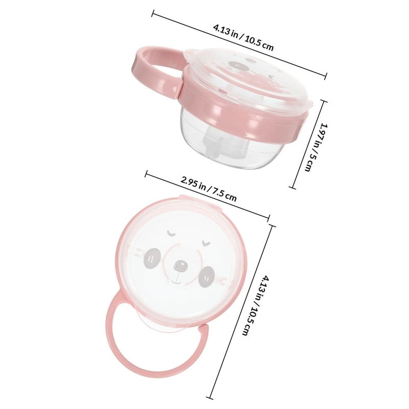 Pink Portable Pacifier Case with Hook for Hygiene and On the Go Use - Image 3