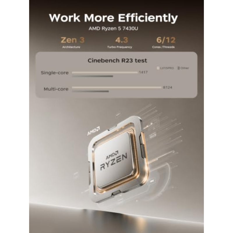 15.6 Laptop for Office Use, Aluminum Alloy Body, Silver, Lightweight Design with 16GB RAM and 512GB SSD - Image 3