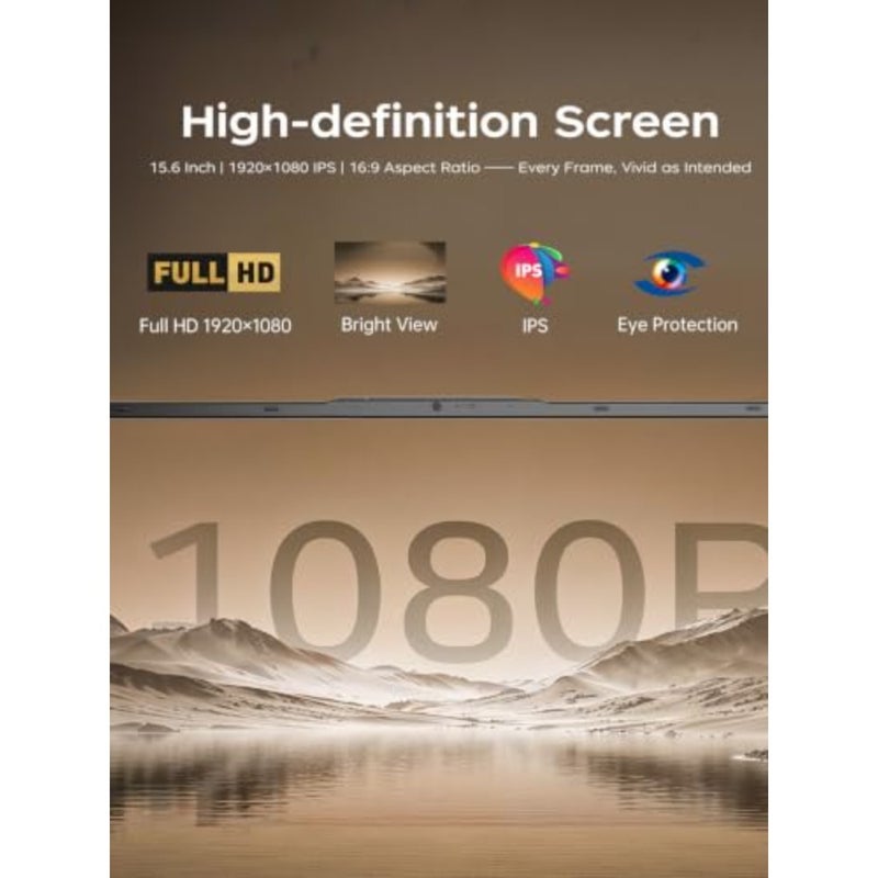 15.6 Laptop for Office Use, Aluminum Alloy Body, Silver, Lightweight Design with 16GB RAM and 512GB SSD - Image 5