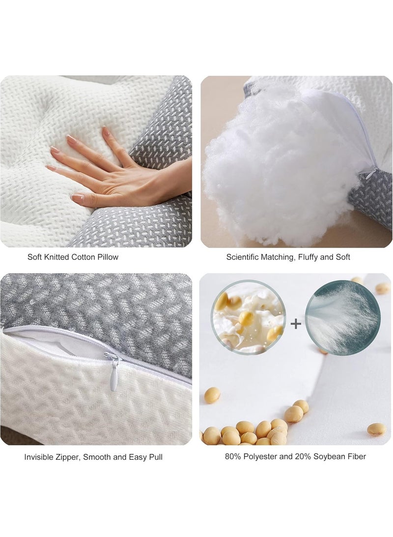 LOKIPA Super Ergonomic Pillow for Neck and Shoulder Pain - Contoured Cervical Pillow for All Sleep Positions (Side, Back, Recovery) with Ear Slot, Grey - Image 5