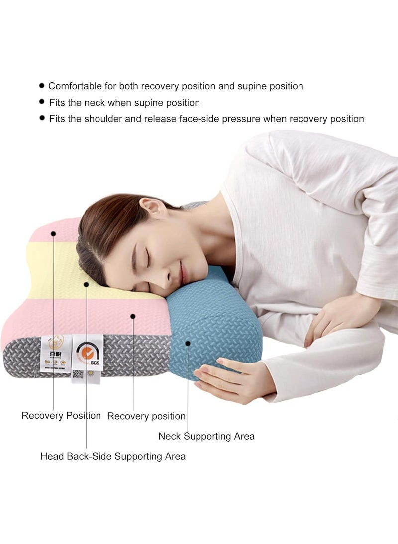LOKIPA Super Ergonomic Pillow for Neck and Shoulder Pain - Contoured Cervical Pillow for All Sleep Positions (Side, Back, Recovery) with Ear Slot, Grey - Image 2