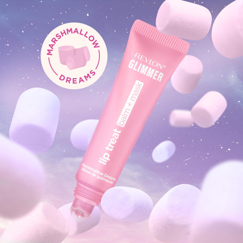 Revlon Glimmer Lip Treat Balm + Mask, Overnight Peptide Lip Treatment, Hydrating, 002 Marshmallow Dreams, 0.4 fl oz - Image 3