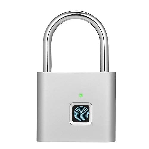 QEBIDUM Fingerprint Padlock, USB Charging Waterproof Mini Smart Security Lock with No App, No Key, No Trouble, Friendly for Kids and Elderly - Image 1