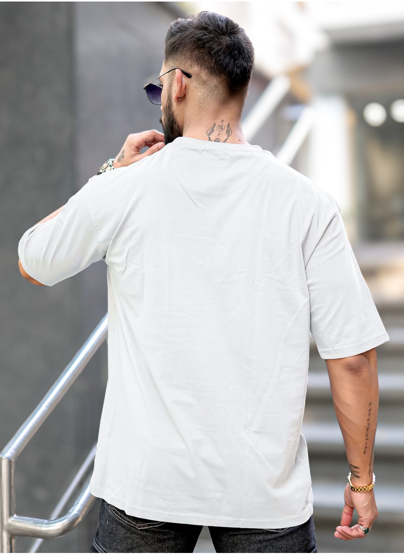 Maniac Maniac Mens Printed Round Neck Half Sleeve White Cotton T-Shirt  - Image 3