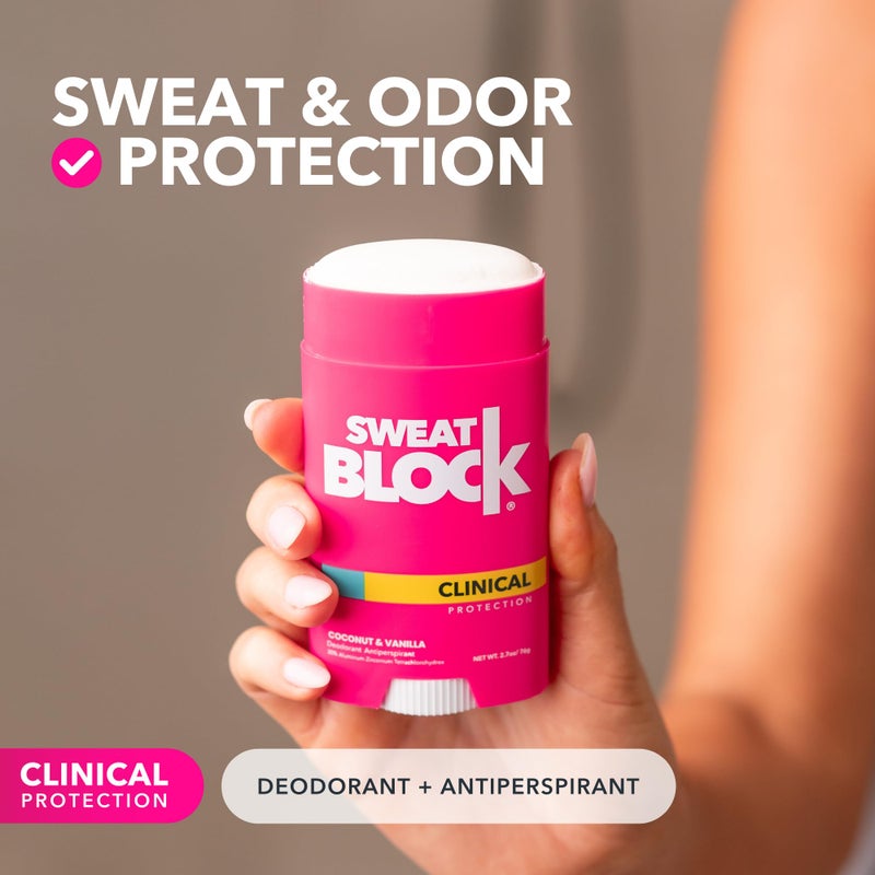 SweatBlock Clinical Strength Deodorant Antiperspirant for Women Coconut and Vanilla Scented 2 Pack 48 Hour Protection Against Sweat and Body Odor Gentle Daily Use Formula for Confidence and Freshness - Image 2