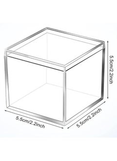 FUFU 12Pack 5.5 x 5.5 x 5.5cm  Plastic Box with Lid Clear Small Plastic Box Plastic Square Cube with Lid Mini Plastic Containers Display Box  for Candy Pill Tiny Jewelry Toys Gifts  - Image 2