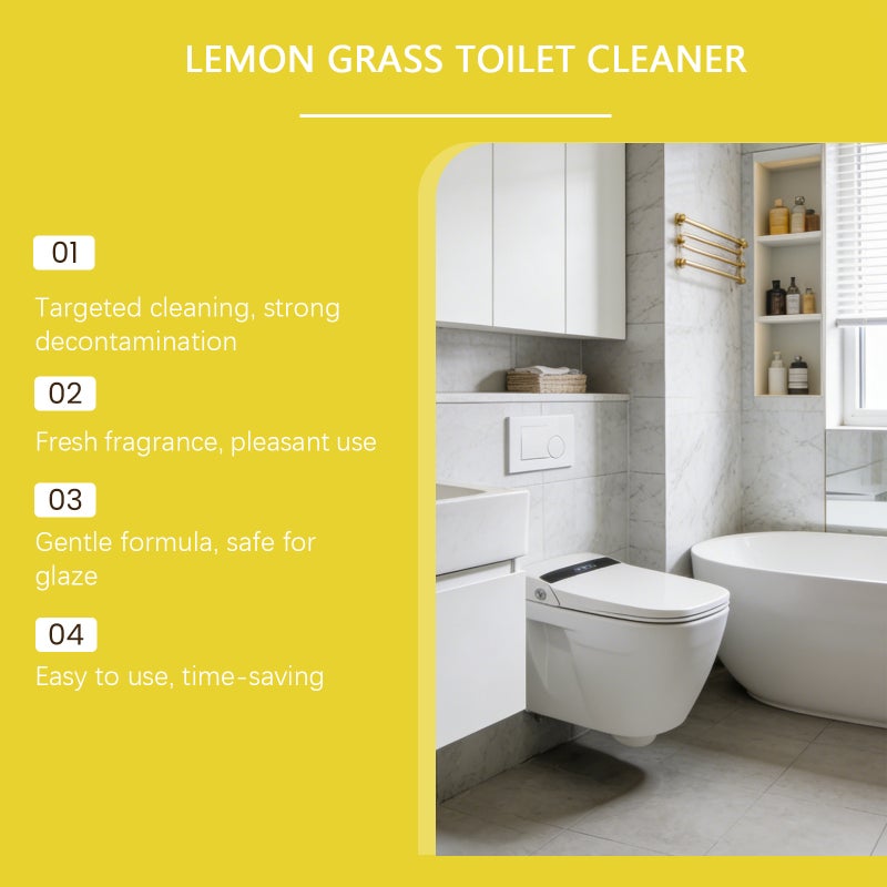 Jaysuing Lemongrass Toilet Cleaner Plant Extract Essence Fresh Scent Deep Cleaning Toilet Descaler And Deodorizer - Image 5