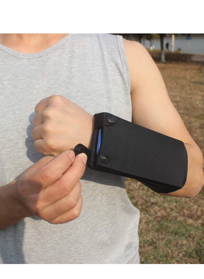 محفظة معصم محمولة للجري وركوب الدراجات والسفر - تحمل الهاتف والمفاتيح والبطاقات والنقود - مثالية للصالة الرياضية واليوغا والمشي لمسافات طويلة - Image 4