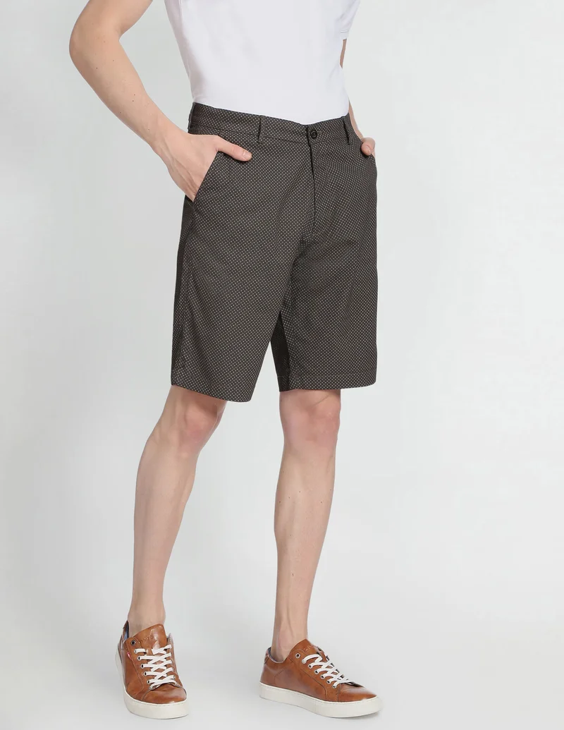 Arrow Autoflex Geometric Print Twill Shorts