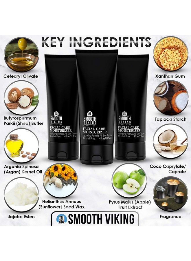 Smooth Viking Beard Care Face Moisturizer Daily Lotionbased Men & Women Face Lotion (4 Oz) Alcoholfree Hydrating Facial Moisturizer For Women & Men Antiaging Face Cream For Dry Oily Sensitive Skin - Image 3