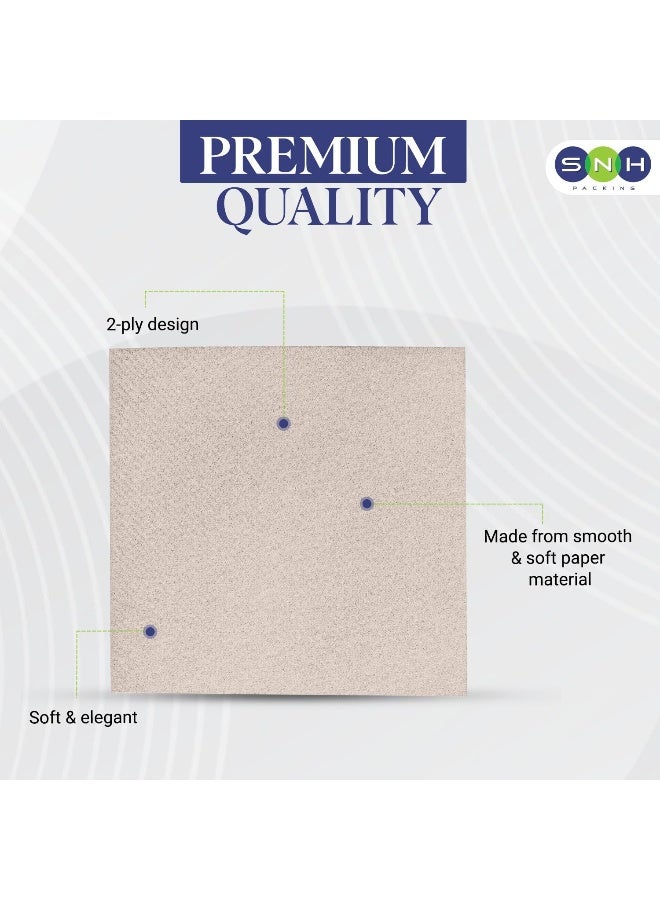 إس إن إتش باكينج مناديل كوكتيل مربعة الشكل من طبقتين للاستخدام مرة واحدة من إس إن إتش، 50 قطعة، مقاس 33 سم × 33 سم، لون بني - Image 3