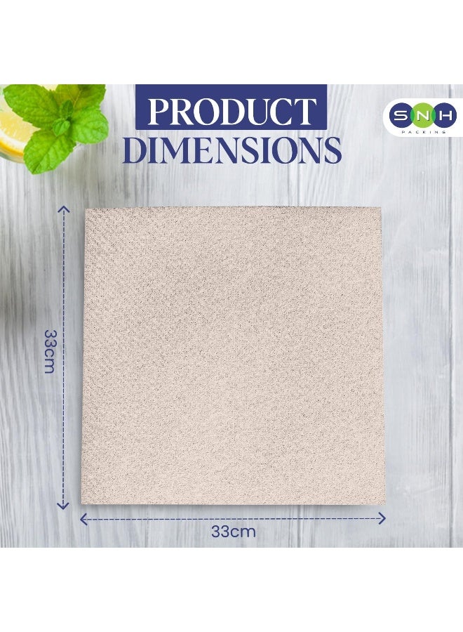 إس إن إتش باكينج مناديل كوكتيل مربعة الشكل من طبقتين للاستخدام مرة واحدة من إس إن إتش، 50 قطعة، مقاس 33 سم × 33 سم، لون بني - Image 2