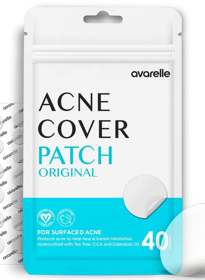 AVARELLE Acne Cover Patches, FSA HSA Eligible Hydrocolloid Pimple Patches for Face with Tea Tree Oil, Korean Skincare Zit Patches for Face | FSA HSA Store Eligible Items | Vegan, Cruelty-free - Image 1