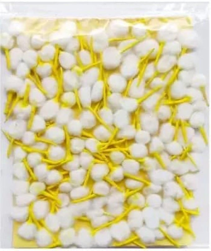 PURE COTTON ROUND WICKS DIYA BATTIPHOOL BATTI FOR POOJA AARTI YELLOW COLOR PACK OF 500