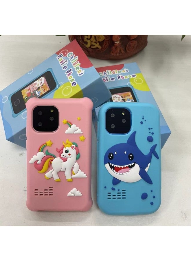 Generic E-commerce S3 Children Smart Touch Phone Silicone Phone Case Unicorn Toy Shark Anti-fall-Color:Pink  - Image 2