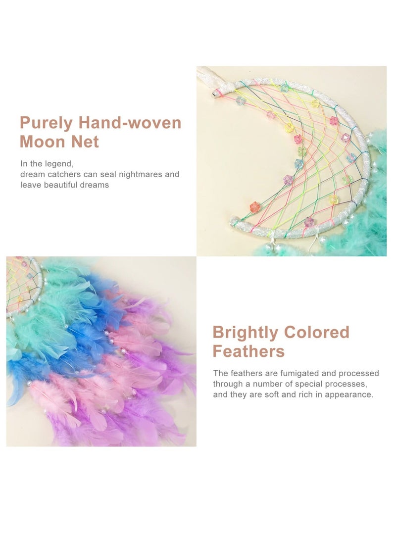 كابتن تيك Dream Catcher Colorful Feather Dream Catchers Handmade Indian Style Hanging Wall Decor for Bedroom Living Room Dormitory Nursery  Wall Hanging Decoration Blessing Gift Green KSA | Riyadh, Jeddah - Image 3