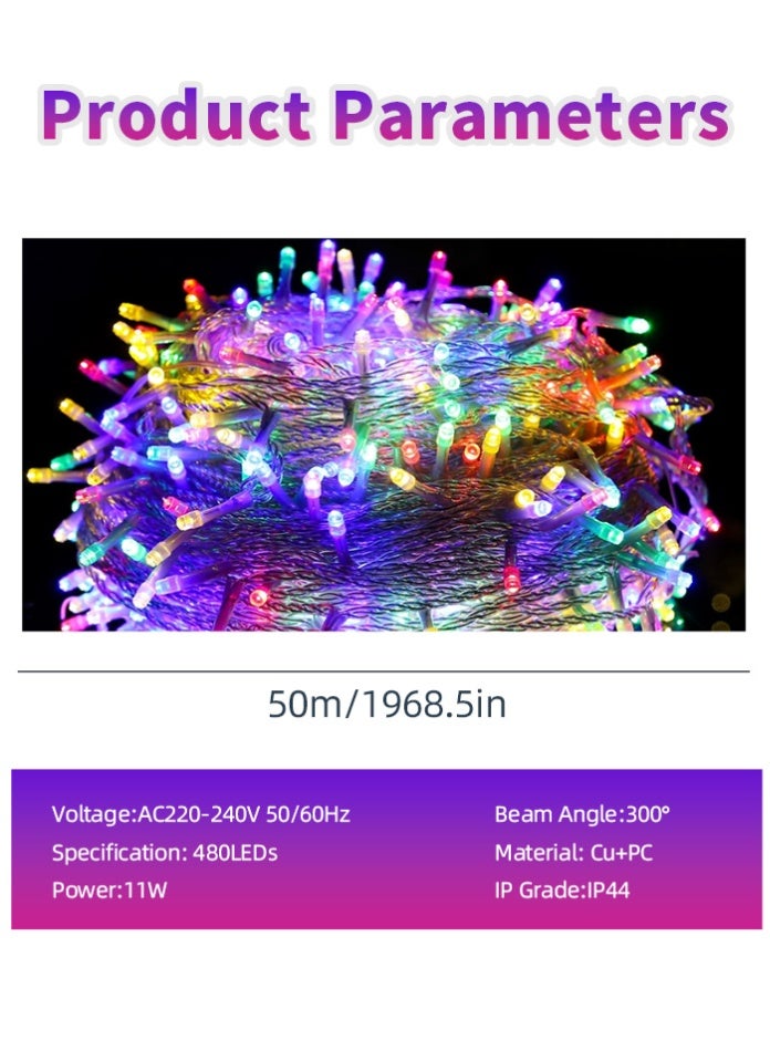 MODI Diwali LED String Lights, 220–240V 360 LEDs, IP44 Waterproof Fairy Lights for Balcony, Garden & Home Decor – Warm White / White / Golden / RGB | Indoor & Outdoor Use in UAE & KSA - Image 2