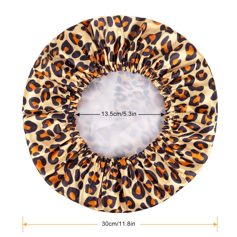 AmazerBathShower Cap, 4 PCS Shower Caps for Women Reusable Waterproof, Double Layers Hair Cap for Shower, Elastic and Flexi Bath Caps, Environmental Protection Bathing Caps - Image 2