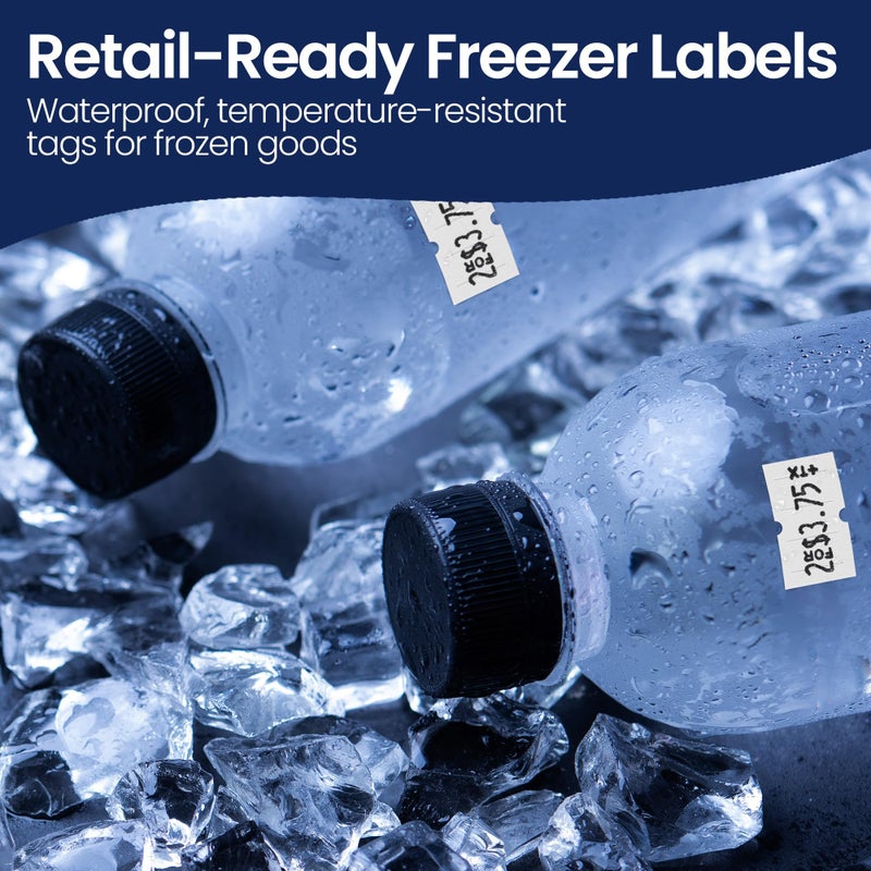 Perco 1 Line Freezer Adhesive Labels - 8 Rolls, 1 Sleeve, 8,000 Blank Price and Date Gun Labels for Perco Lite, X, Plus and Pro 1 Line Price and Date Guns - Made in USA - Image 5