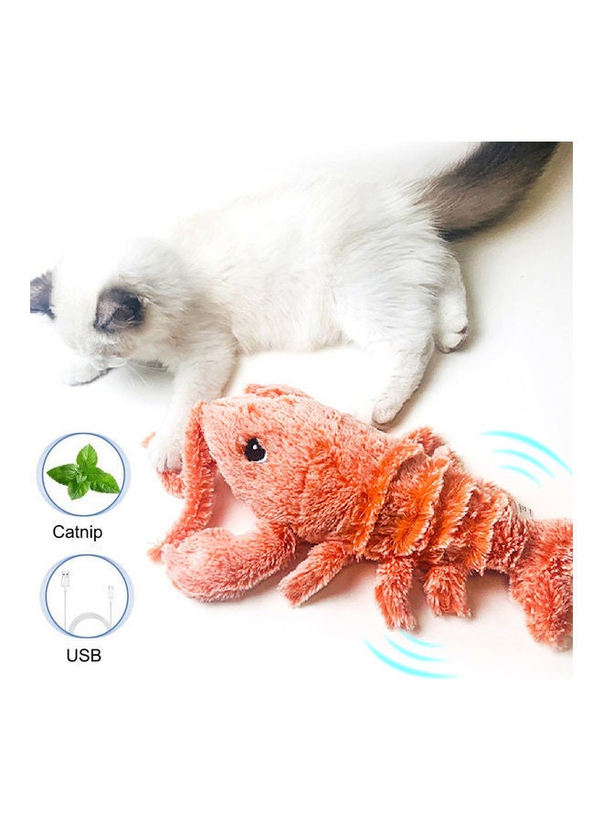 NIBEMINENT Electric Moving Cat Kicker Wagging Shrimped Plush Toy Orange 30 x 10cm - Image 3