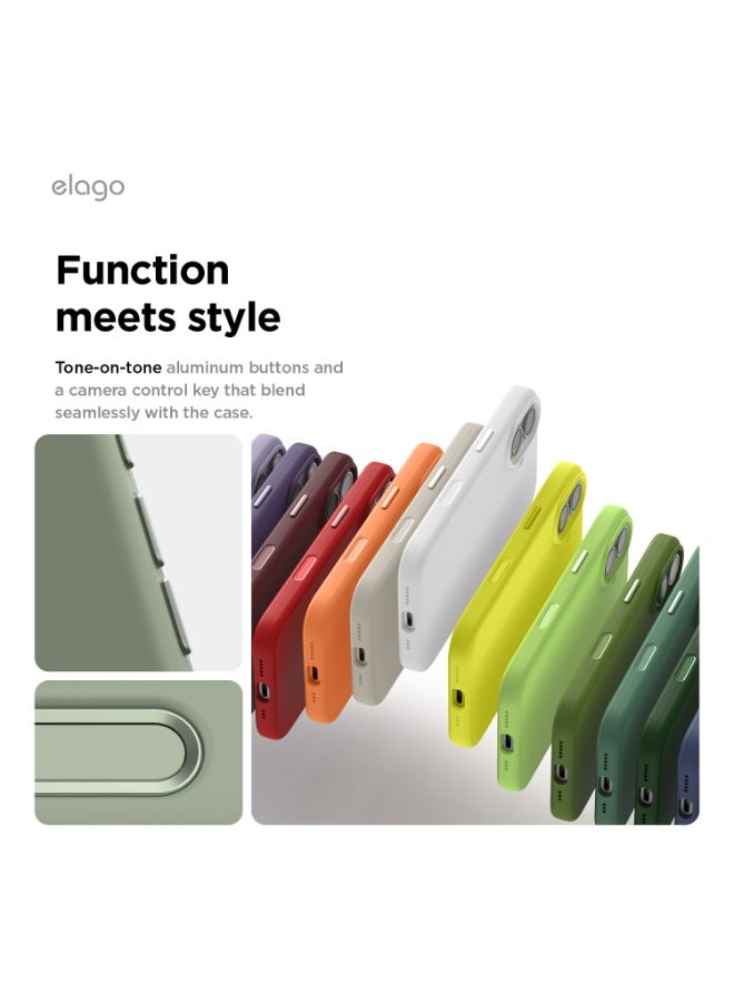Elago Magnetic Liquid Silicone for iPhone 17 case cover [Camera Control Button Cover] compatible with MagSafe Shockproof - Khaki Green - Image 4