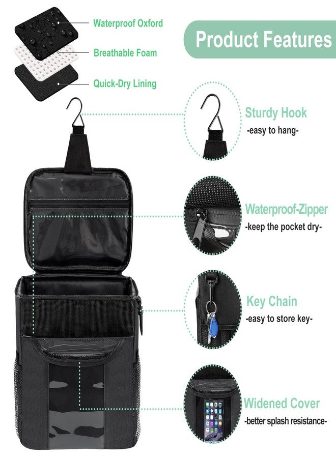 Attmu Portable Shower Caddy for Dorm Room Essentials, Foldable Mesh Shower Bag for College, Large Capacity Toiletry Bag Tote Bag Shower Caddy Portable for Student Boy Girl Bath Essentials (Black) - Image 3
