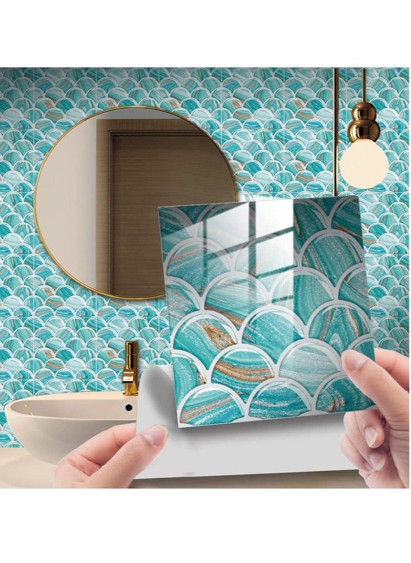 Captaintech 20 Pack Marble Tile Stickers, Adhesive Tile Art Floor Wall Decal Sticker, Kitchen Bathroom Terrazzo Wall Tile Stickers, Waterproof Oil Proof Tile Stickers ( 6x6 Inches )  - Image 1