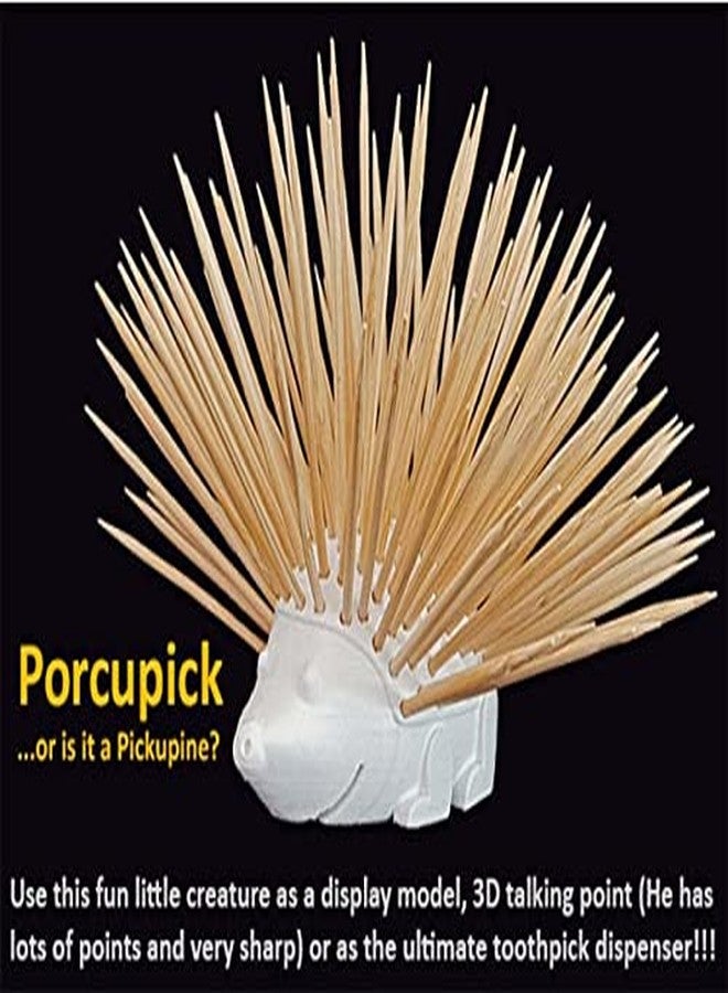 Znet3D Porcupine Toothpick Holder & Dispenser - Porcupick - 150 toothpicks (White) - Image 2