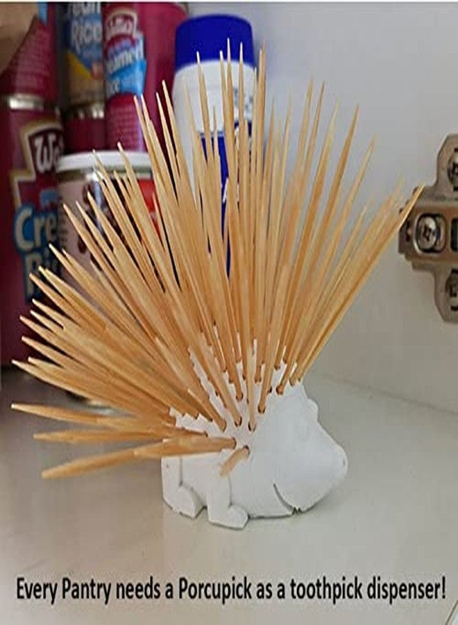 Znet3D Porcupine Toothpick Holder & Dispenser - Porcupick - 150 toothpicks (White) - Image 3