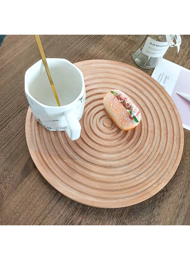 YQbest Nordic Round Aroma Luxury Wooden Tray - Multifunctional Serving Tray for Coffee, Bread & Snacks, Decorative Entryway Organizer with Natural Fragrance, High-Grade Solid Wood Storage Tray - Image 1