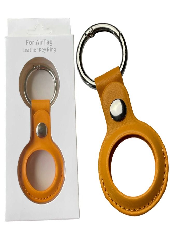 RKN Protective Leather Case Tracker Cover with Air Tag Holder (California Poppy) - Image 1