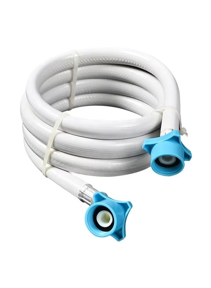 Home 2M Universal Washing Machine and Dishwasher Inlet Fill Hose, Premium Quality, Explosion-Proof Extension Tube, White with Blue Connectors