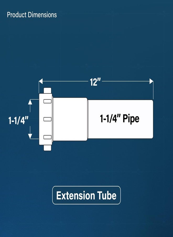 HIGHCRAFT Flexcraft HIGHCRAFT Q34634 Plastic 12 Inch Extension Tube for Tubular Drain Applications 1-1/4 Inch White - Image 3