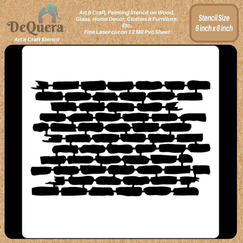DeQuera Craft Stencils for DIY Art Craft ReUsable Used for Painting Journaling Mix Media Wall Painting and Other Decorative Purposes Size 6 x 6 Inch Pack of 1 DQL706 - Image 2