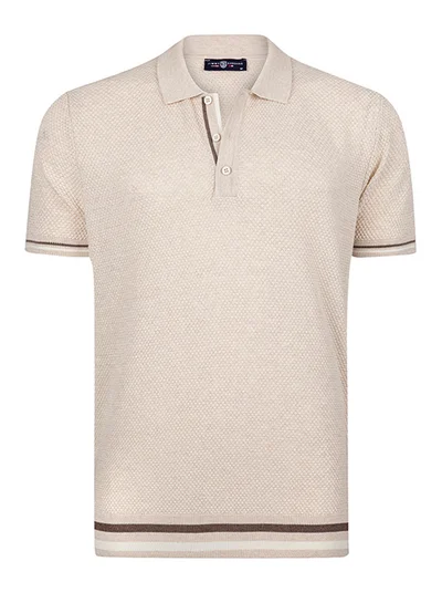 JIMMY SANDERS Tricot 100% Cotton Polo Shirt Short Sleeve