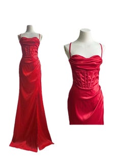 roaiss Banquet Party Dress for Women Evening Dresses Side Slit Backless Long-Length Prom Ball Gown Elegant High Waist Slim Dress  - Image 1