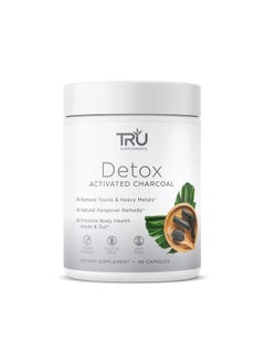 TRU Supplements TRU Detox, Activated Charcoal, Vegan Friendly, Whole Body Natural Detox, Eliminates Bloating, Improve Skin Health, 60 Servings  - Image 1