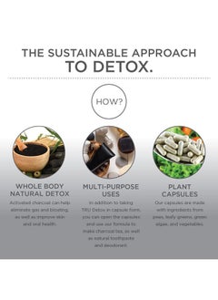 TRU Supplements TRU Detox, Activated Charcoal, Vegan Friendly, Whole Body Natural Detox, Eliminates Bloating, Improve Skin Health, 60 Servings  - Image 3