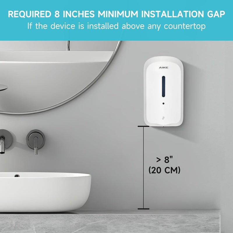 AIKE AK1226S Automatic Soap Dispenser Wall-Mounted, Tamper-proof Design for Public Areas, 1000 ml - Image 4