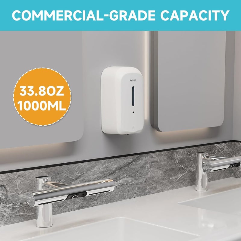 AIKE AK1226S Automatic Soap Dispenser Wall-Mounted, Tamper-proof Design for Public Areas, 1000 ml - Image 2