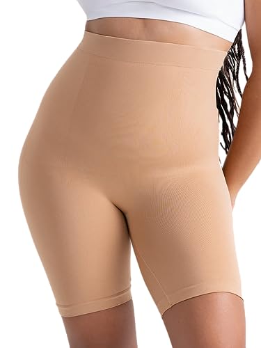 SHAPERMINT Shapewear for Women - High-Waisted Shapewear Tummy Control Shorts, Faja Body Shaper, Underwear for Women Sand - Image 3