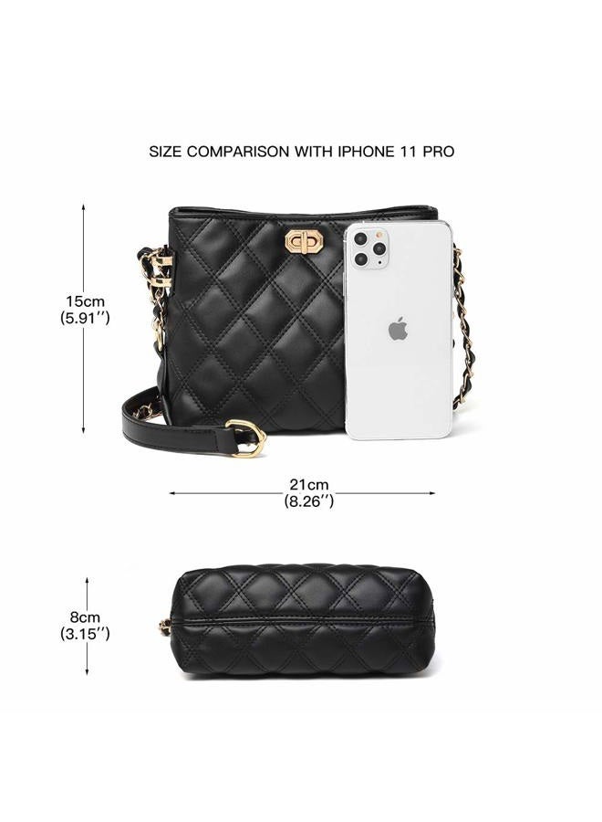 Sivim Small Crossbody Bags for Women Purses Fashion Leather Lightweight Handbags Shoulder Bag(Black), 1-01 Black, Small - Image 4