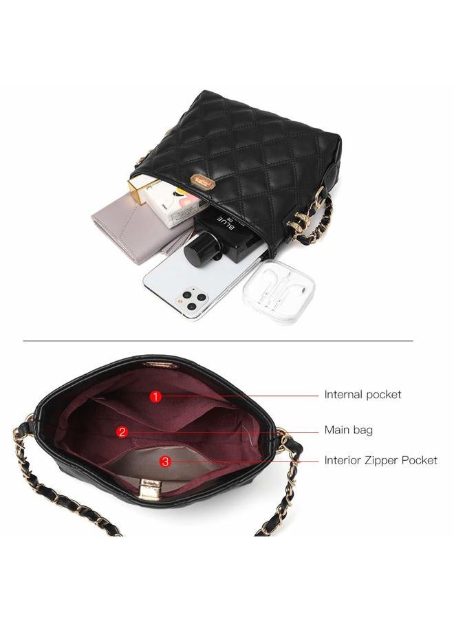 Sivim Small Crossbody Bags for Women Purses Fashion Leather Lightweight Handbags Shoulder Bag(Black), 1-01 Black, Small - Image 5