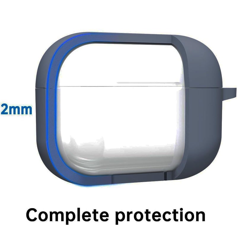 Emoh Roced for Apple Airpods 4th Generation Case Cover(2024), Silicone Case with Cleaner Kit & Keychain Compatible Compatible with Airpods 4 (Blue) - Image 5