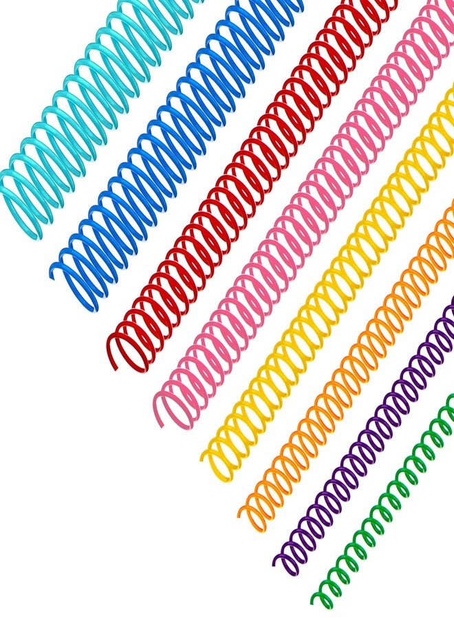 SIMPLIPLEX 120 Pack Plastic Spiral Binding Coils Binder Binding Spirals Rings 8 Size Spiral Binding Wire Combs Spines Coils, 4:1 Pitch, 1/4 5/16 3/8 1/2 9/16 5/8 3/4 7/8 Inch (Multicolor) - Image 1