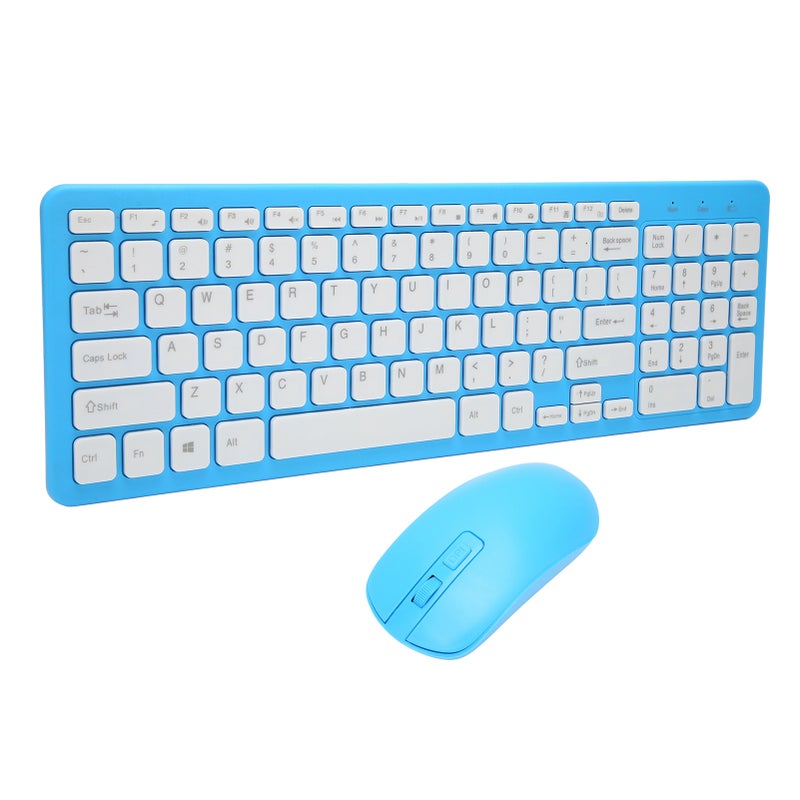 96 Key Wireless Keyboard Mouse Combo 10 Meters Transmission Fade Resistant Keyboard Mouse Combo with Nonslip Mat Blue - Image 4